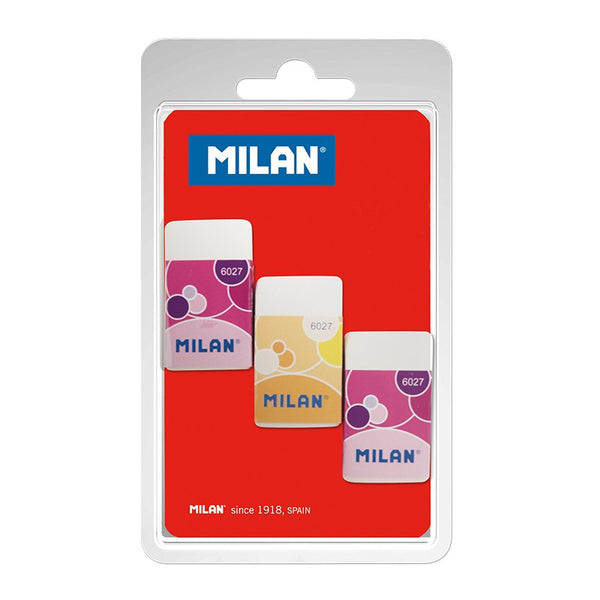 Milan - Pack de 3 gomas de borrar
