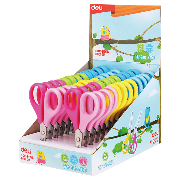 Ciseaux scolaire en inox DELI D601 00 Magic Zoo 11.4cm