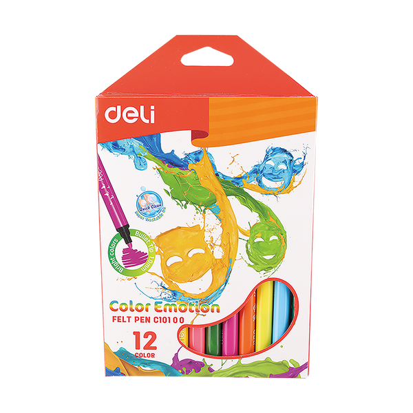 12 Feutres de coloriage DELI Color Emotion FELT PEN 1.0MM
