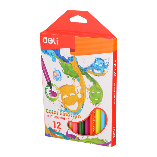 12 Feutres de coloriage DELI Color Emotion FELT PEN 1.0MM
