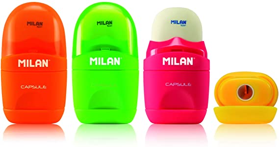Taille-crayon Milan Capsule Fluo Avec Gomme