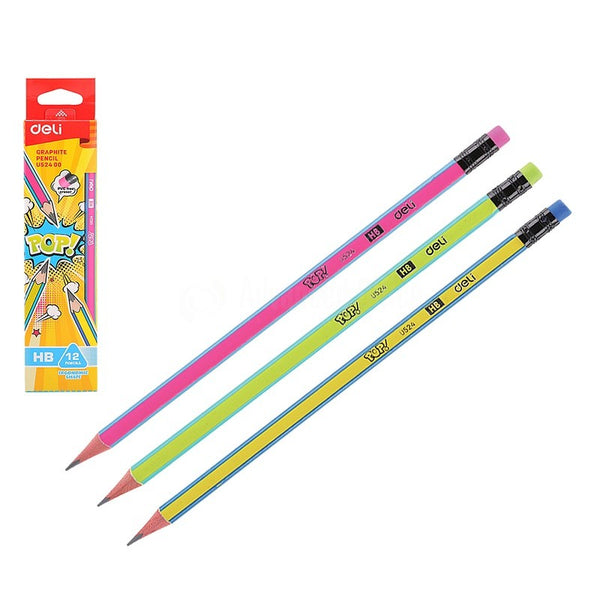 Crayon noir DELI Pop! U524 HB avec gomme